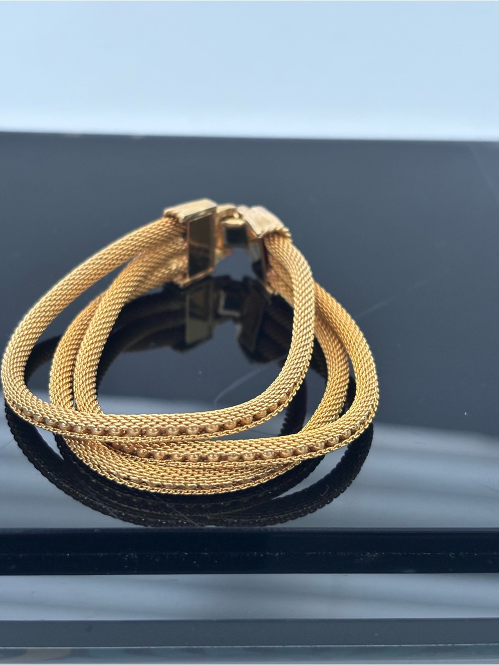 Gold-Tone Triple-Mesh Bracelet - Picture 4 of 15